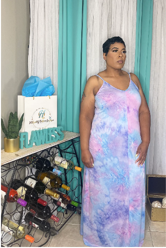 Sleeveless Color Splash Maxi Dress by hi quality fashion boutique