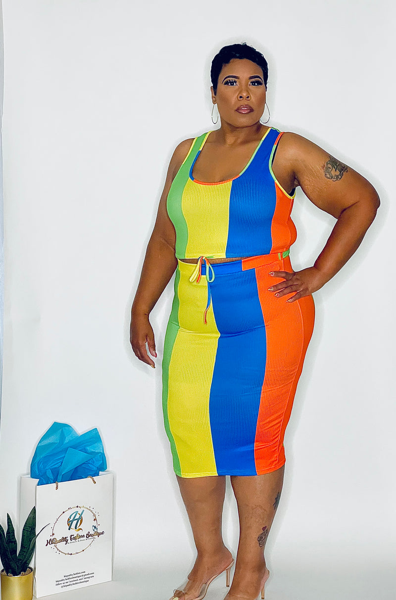 Color-blocked Rib Set by hiquality fashion boutique