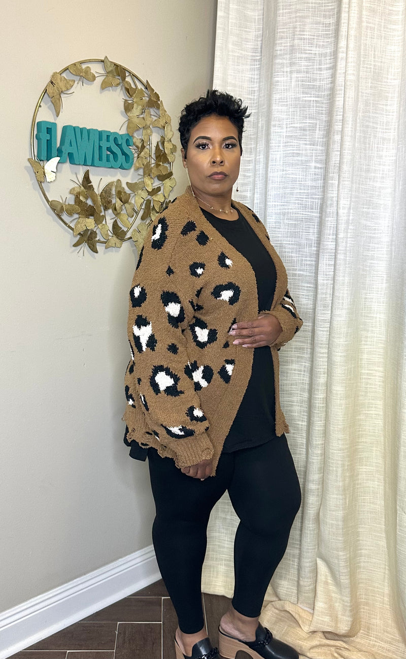 Leopard Sweater Cardigan by ho quality fashion boutique