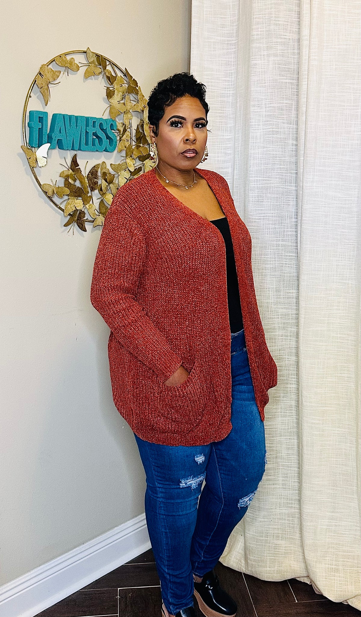 Chenille Cardigan by hiquality fashion Boutique
