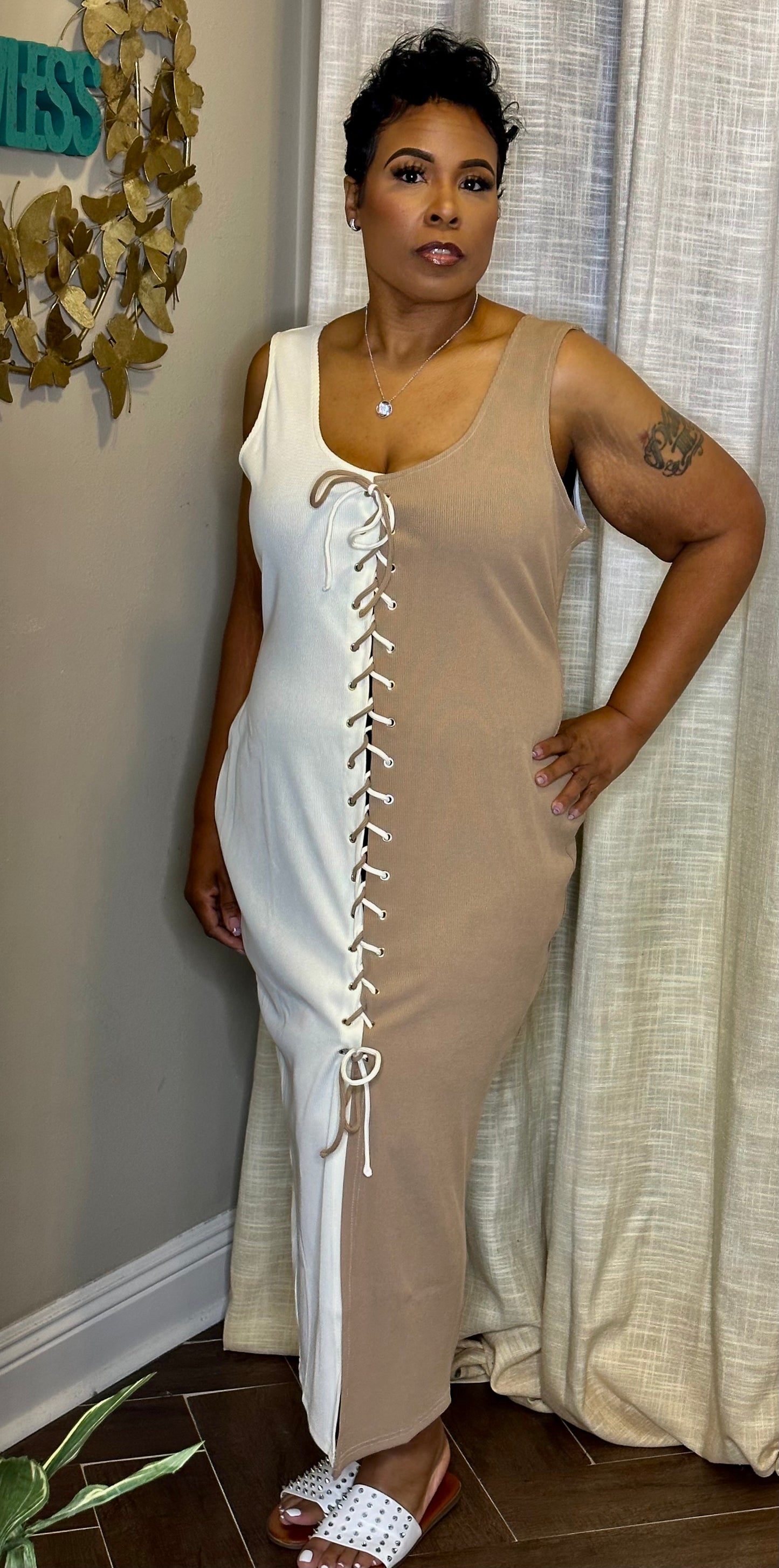 Lace Up Dress by hi quality fashion boutique