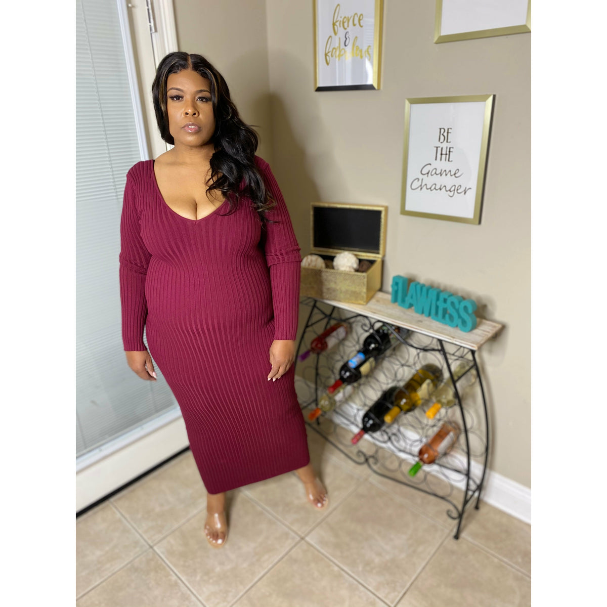 Ribbed Dress by hi quality fashion boutique