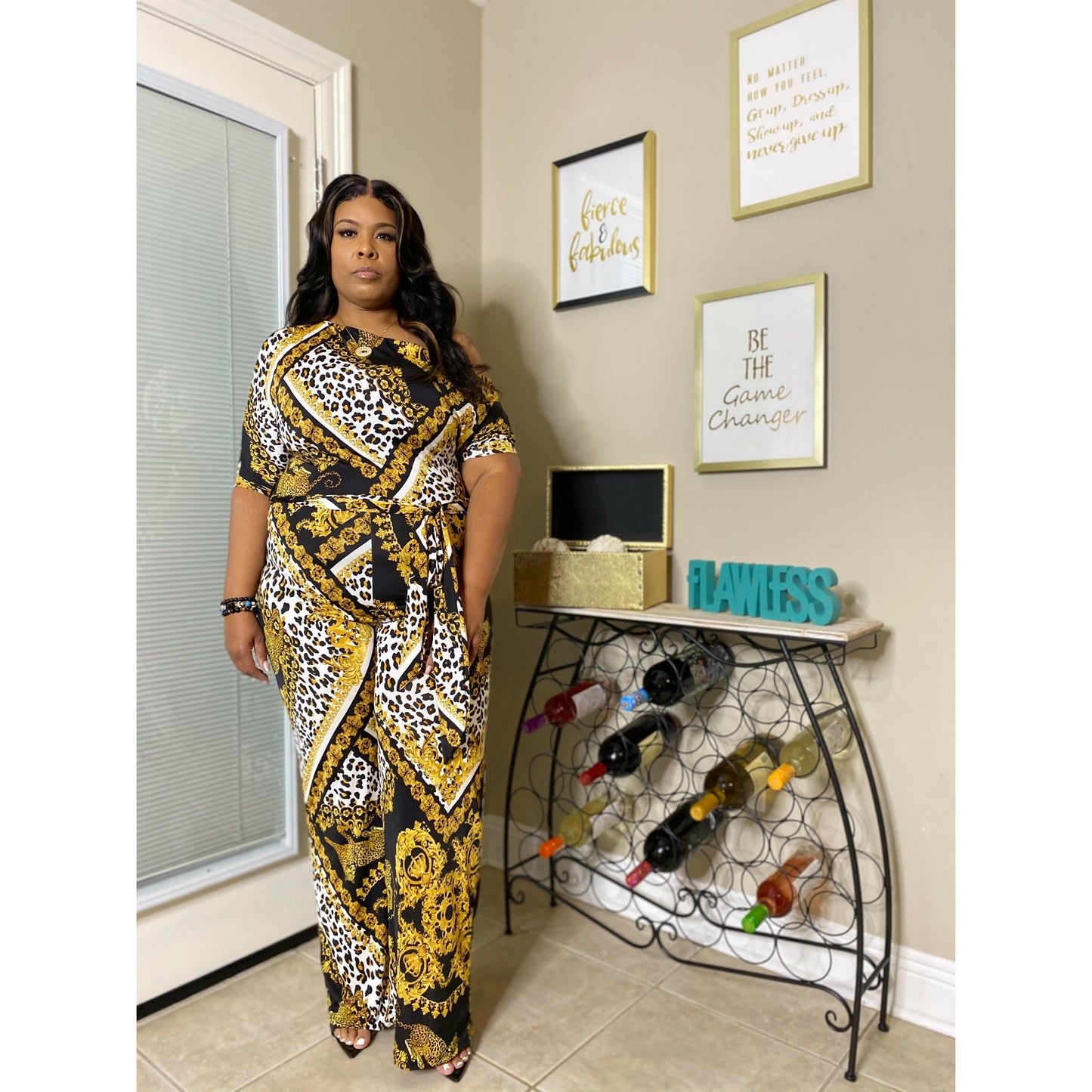 Black and Gold jumpsuit by hiquality fashion boutique