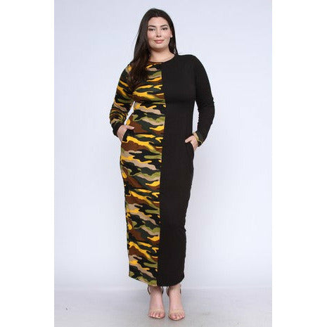 Camouflaged Print Maxi Dressality fashion boutique