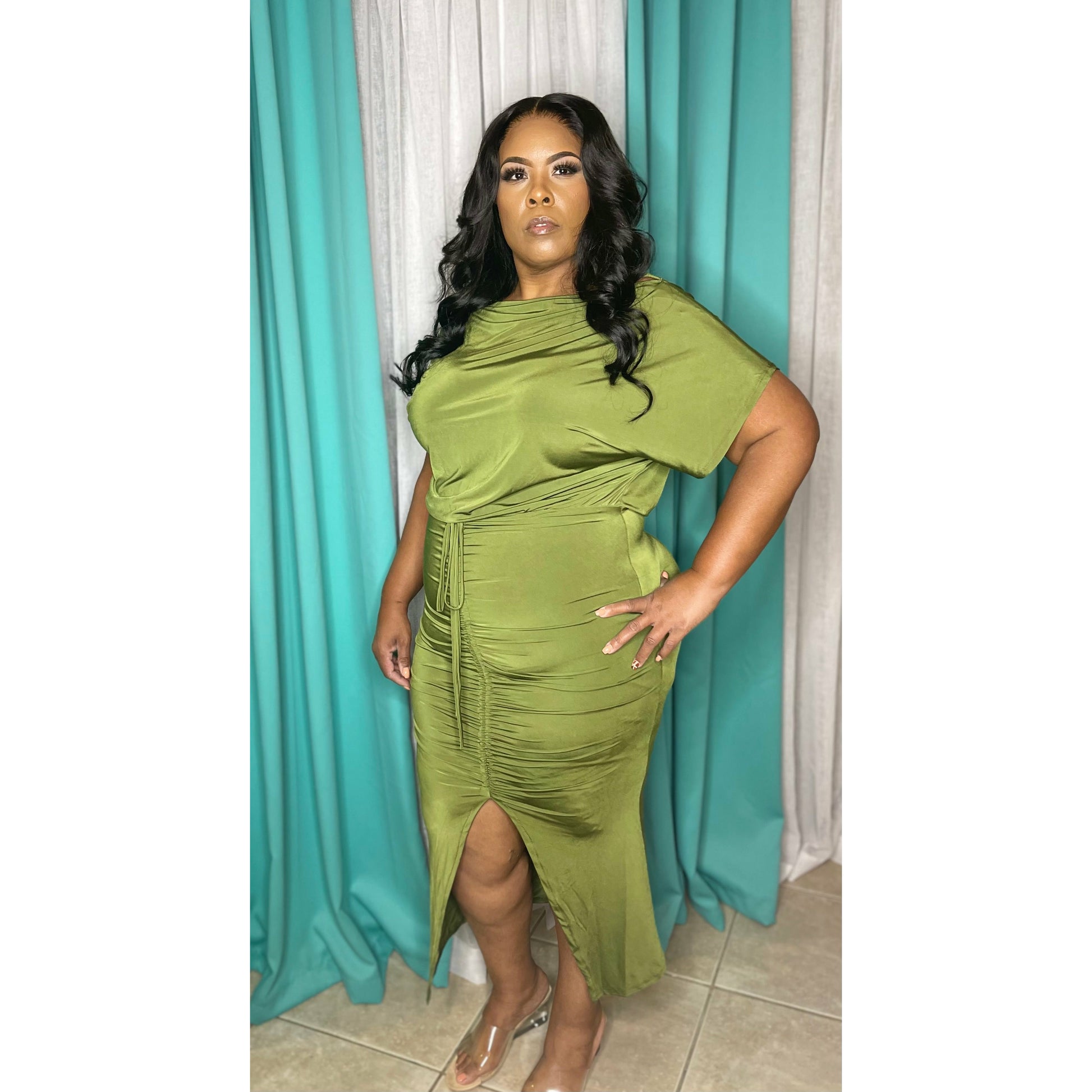 Date Night Dress Olive / 3X Date Night Dress Olive / 3X